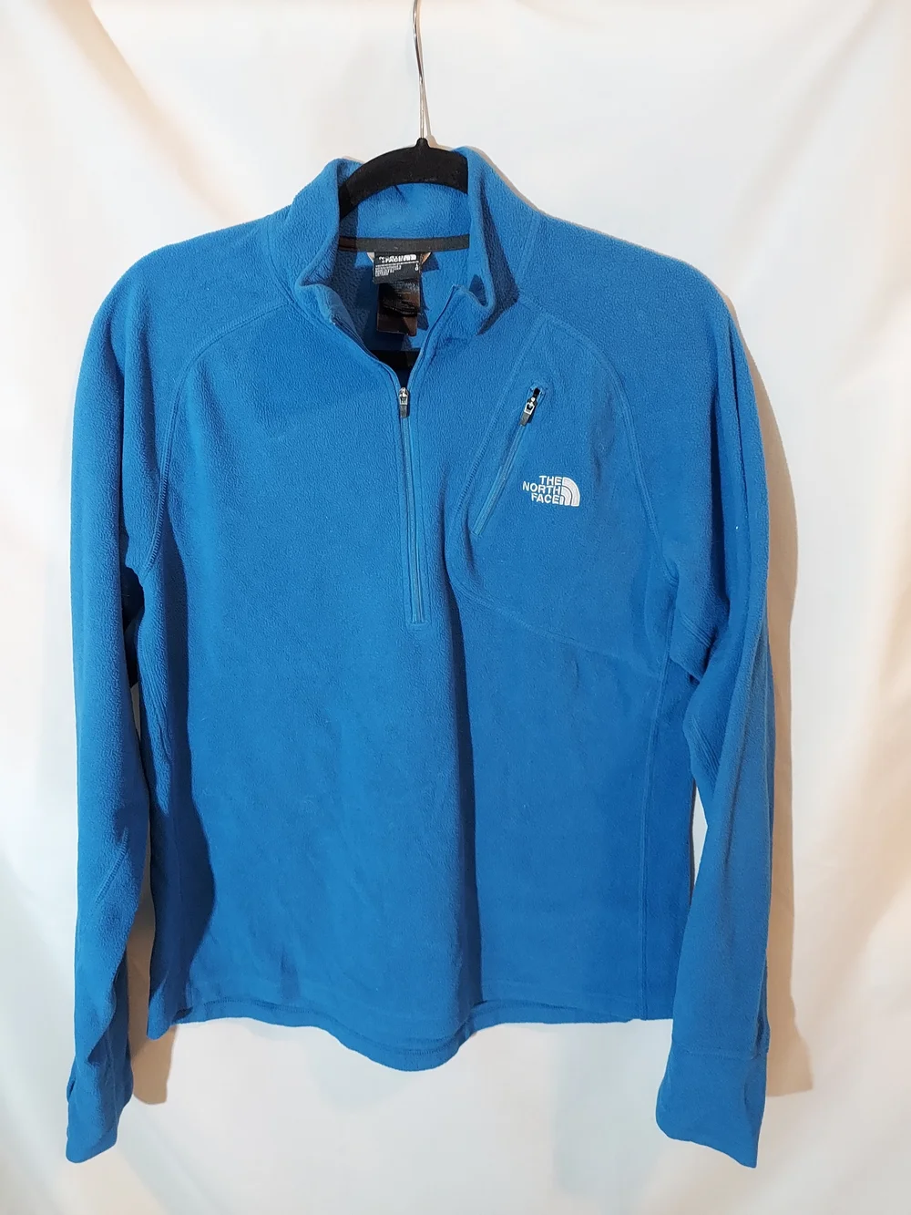 The North Face Blue 1/4 Zip Fleece Pullover Jacket with Chest Pocket - Men's L